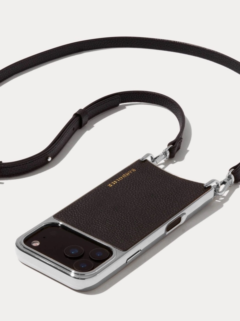 Bandolier Reyna Crossbody Phone Case with Strap - Pebble Black